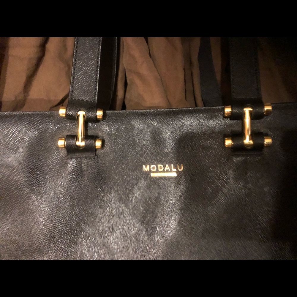 Modalu xl black tote leather
